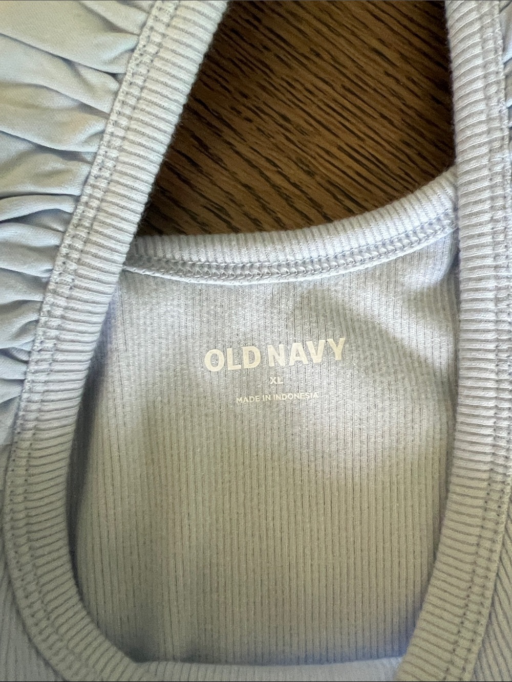 Old Navy Light Blue Ruffle-Strap Ribbed Tank - Picture 4 of 5